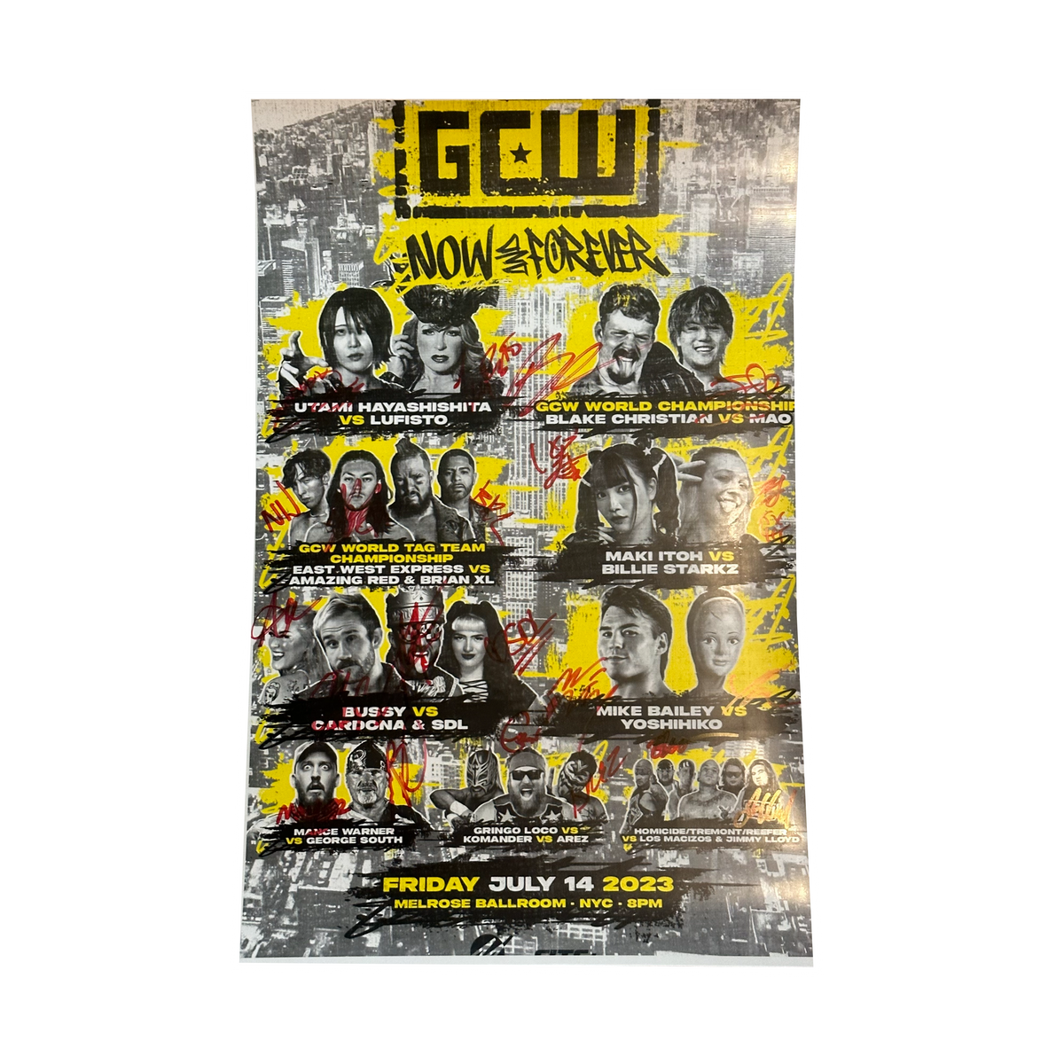 Now and Forever Signed Event Poster Game Changer Wrestling