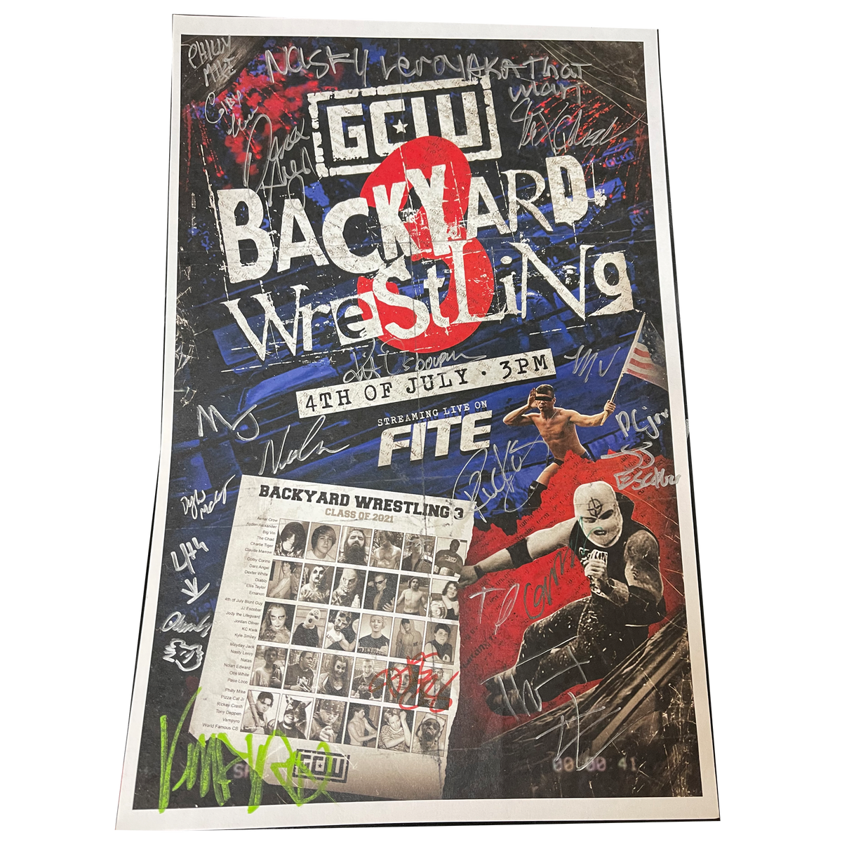 Backyard Wrestling 3 Signed Event Poster Game Changer Wrestling