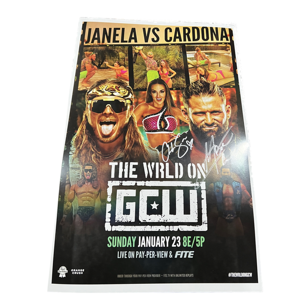 Janela vs Cardona The Wrld on GCW Match Poster