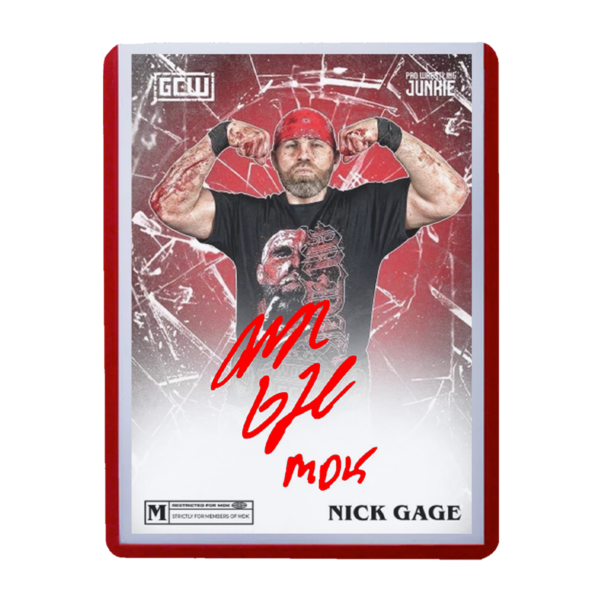 Nick Gage PWJ SIgned Card – Game Changer Wrestling