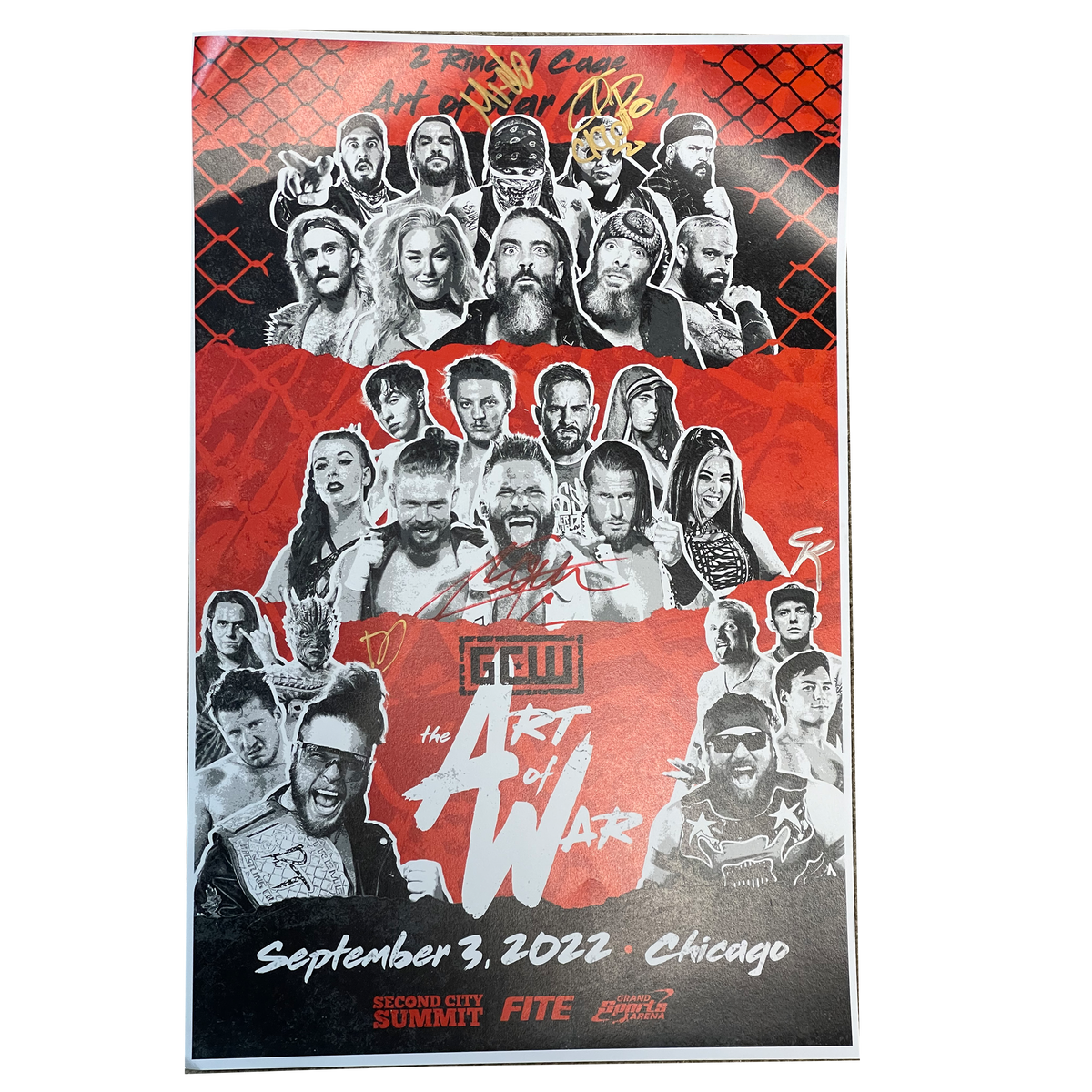 The Art Of War Signed Event Poster Game Changer Wrestling