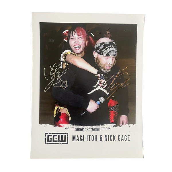 Maki Itoh & Nick Gage Signed 8x10