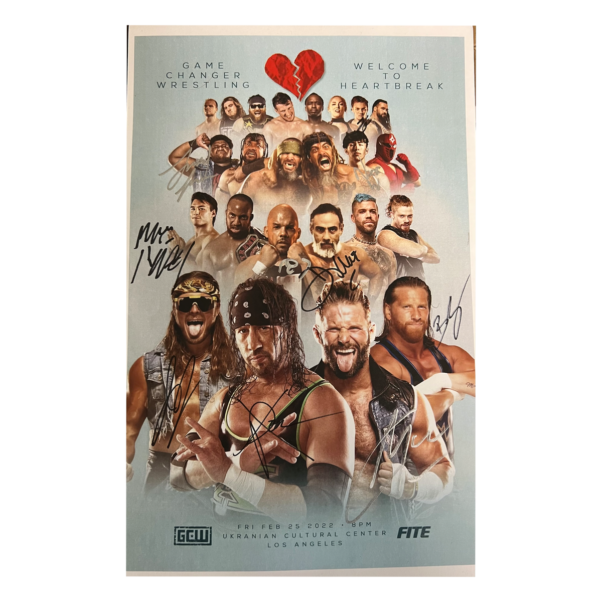 To Heartbreak Signed Poster Game Changer Wrestling
