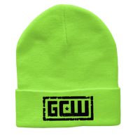 Safety Green / Black Logo Beanie