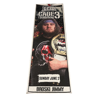 Cage of Survival 3 Mance Warner Signed Ringside Banner