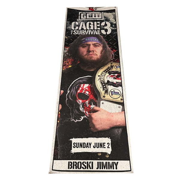 Cage of Survival 3 Mance Warner Signed Ringside Banner