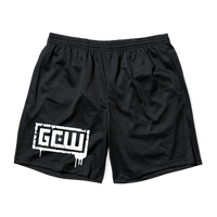 White Drip Logo Mesh Shorts