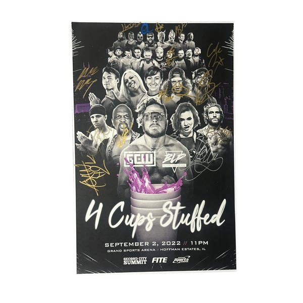 4 Cups Stuffed Signed Event Poster
