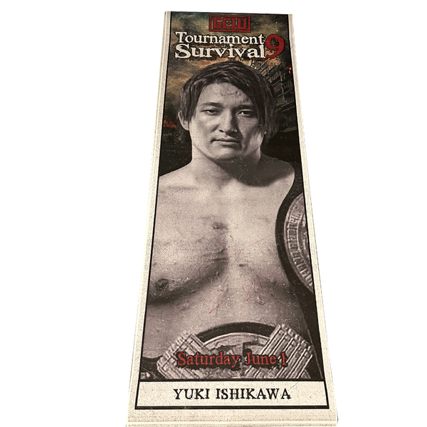 Tournament of Survival 9 Yuki Ishikawa Signed Ringside Banner