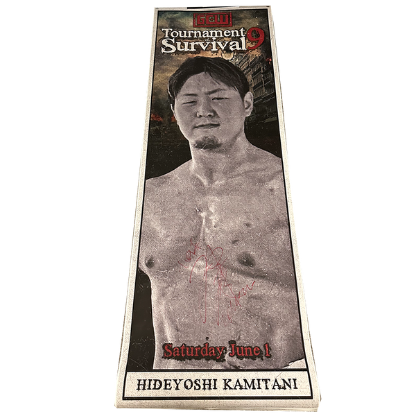 Tournament of Survival 9 Hideyoshi Kamitani Signed Ringside Banner