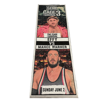 Cage of Survival 3 Effy/Mance Warner Signed Ringside Banner