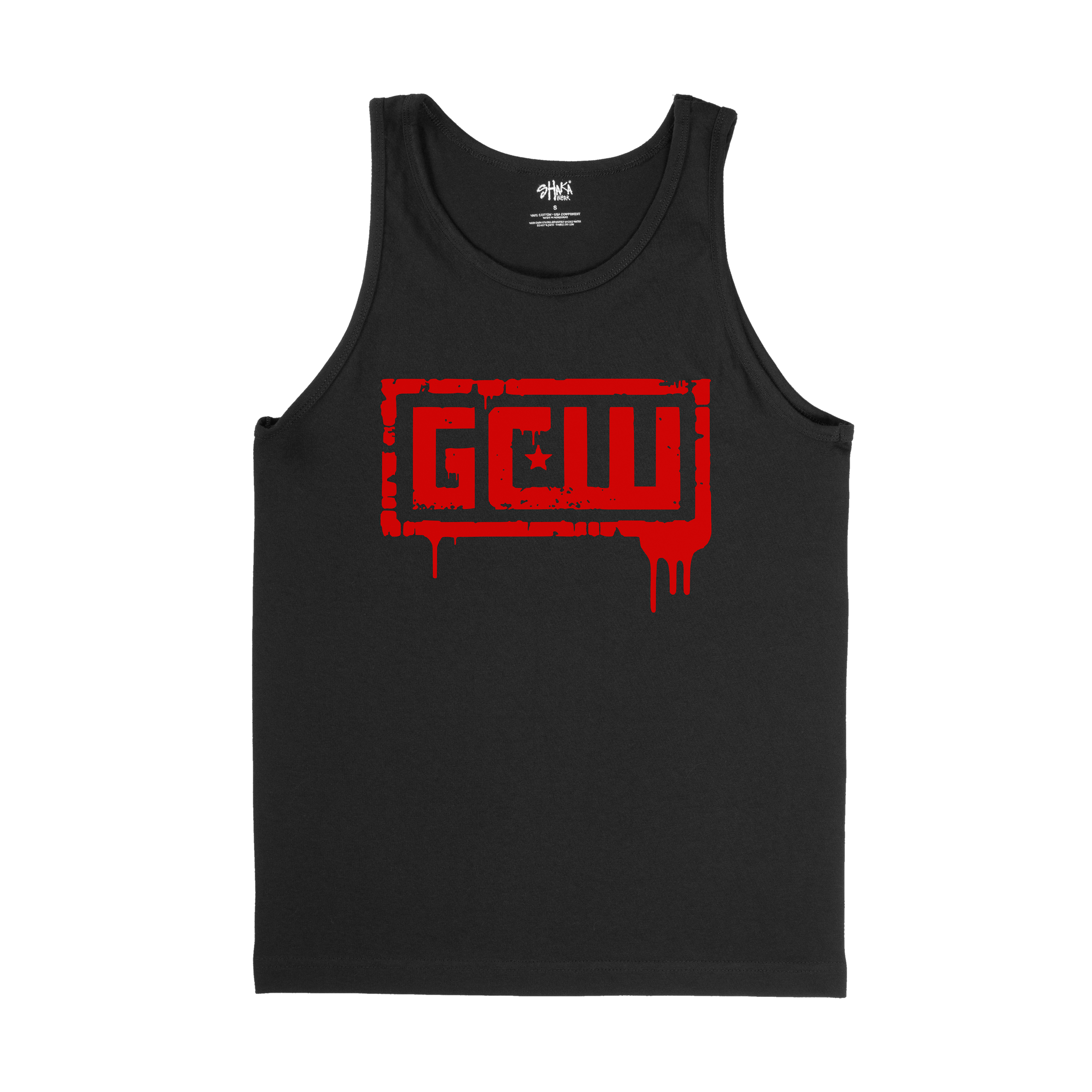 タンクトップ [LANARCH][0048] Destroyed Logo Sleeveless (WH) Red Drip Logo Tank Top – Game Changer Wrestling