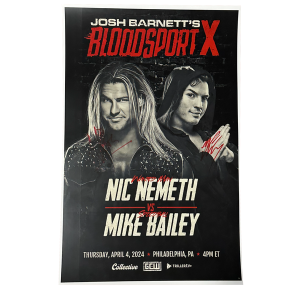 Josh Barnett's Bloodsport X Nemeth/Bailey Signed Match Poster