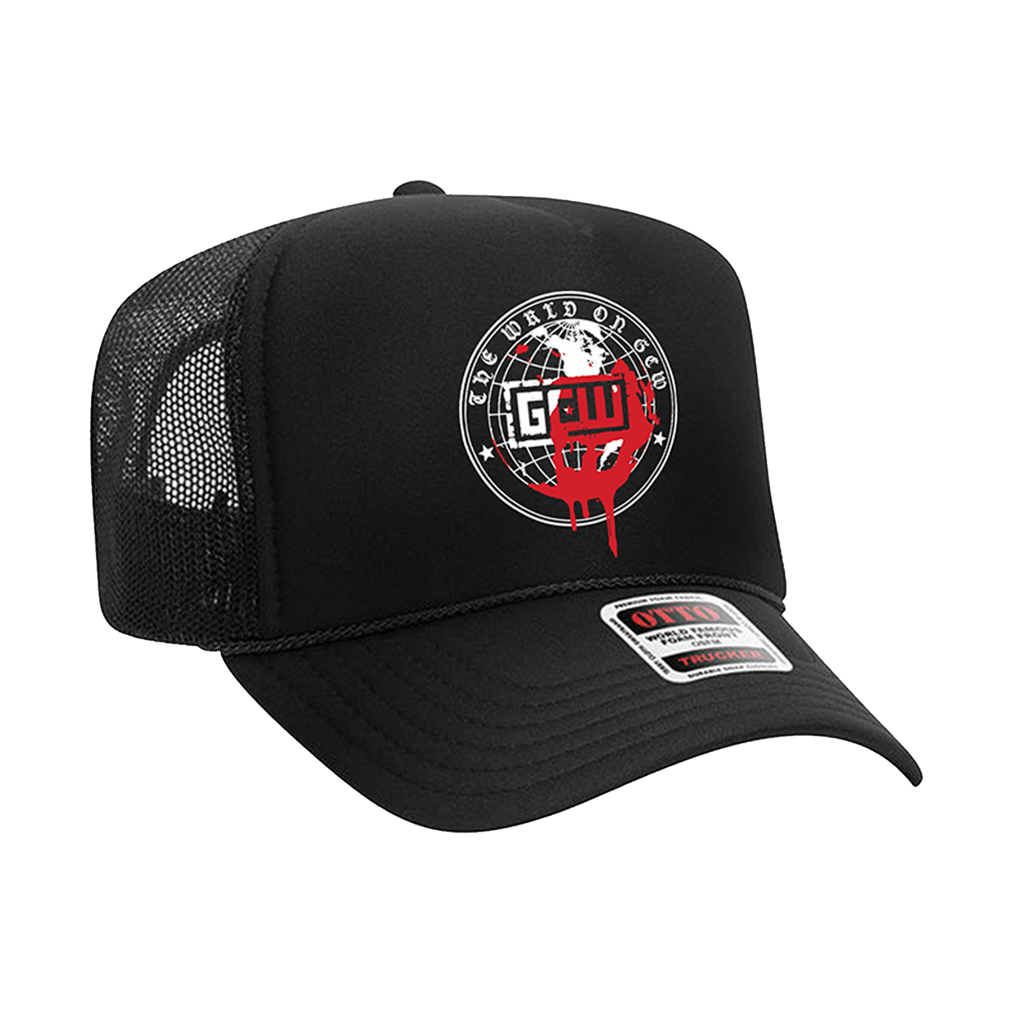 The Wrld on GCW Trucker Hat Black/Black – Game Changer Wrestling