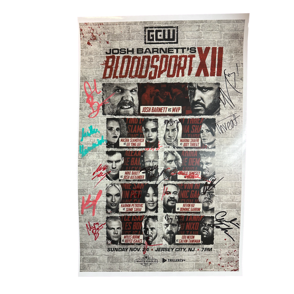 Josh Barnettes Bloodsport 12 Signed Event Poster