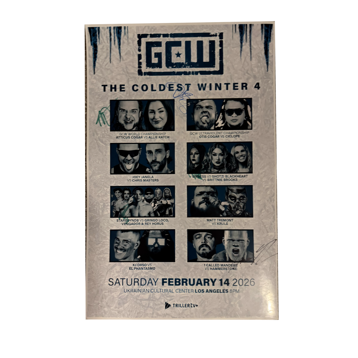 The Coldest Winter 4 Signed Event Poster – Game Changer Wrestling
