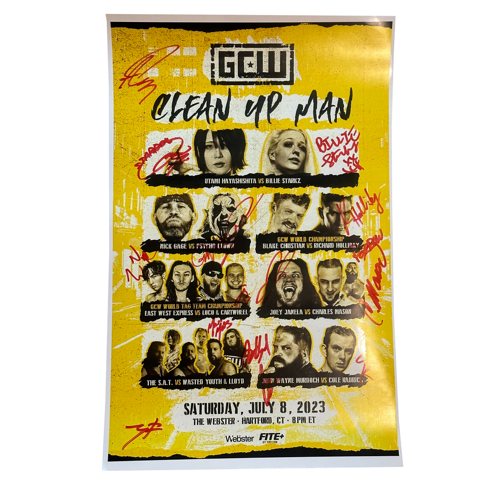 Clean Up Man Signed Event Poster – Game Changer Wrestling
