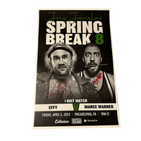 Joey Janela's Spring Break 8 Effy/Mance Signed Match Poster