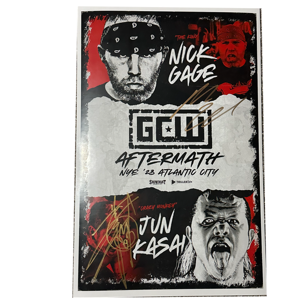 The Aftermath Gage/Kasai Signed Match Poster