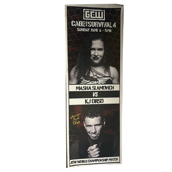 Cage of Survival 4 Kj/Masha Signed Banner