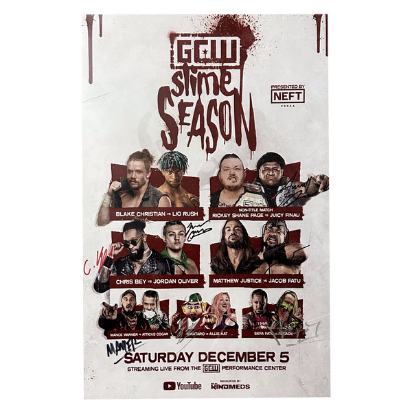 Slime Season Signed Event Poster Game Changer Wrestling slime-season-signed-event-poster-game-changer-wrestling
