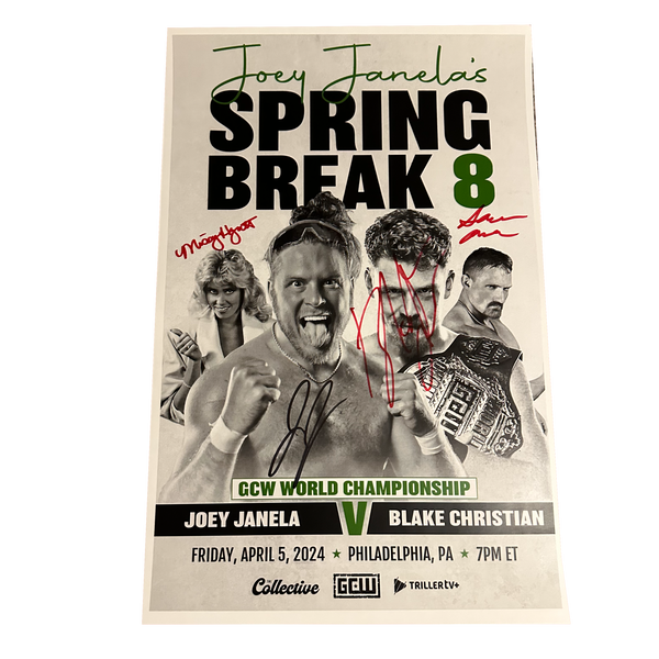 Joey Janela's Spring Break 8 Janela/Blake Signed Match Poster