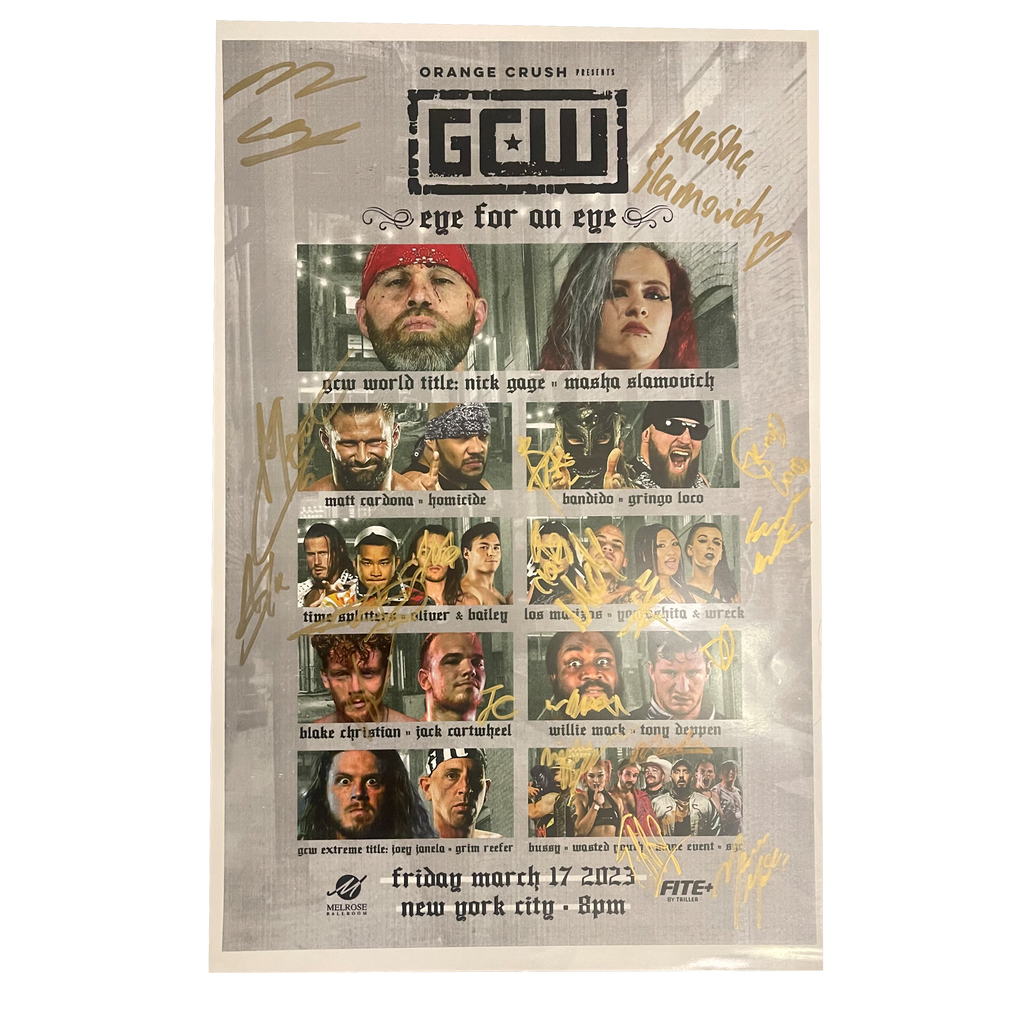 Eye for an Eye Signed Event Poster – Game Changer Wrestling