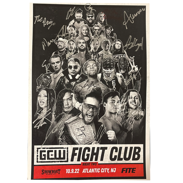 Fight Club Night 2 Signed Event Poster Game Changer Wrestling fight-club-night-2-signed-event-poster-game-changer-wrestling