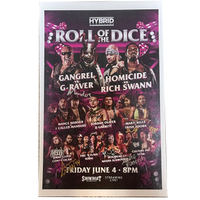 Hybrid Wrestling Roll of the Dice Signed Event Poster