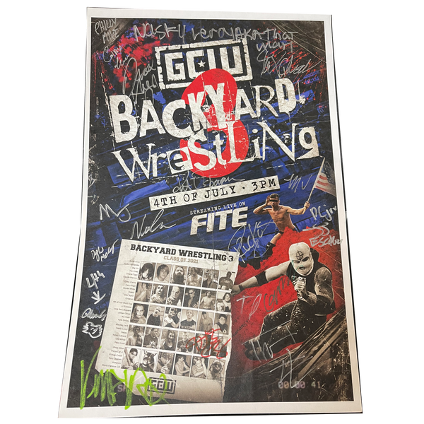 Backyard Wrestling 3 Signed Event Poster