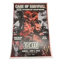 Cage of Survival Signed Match Poster