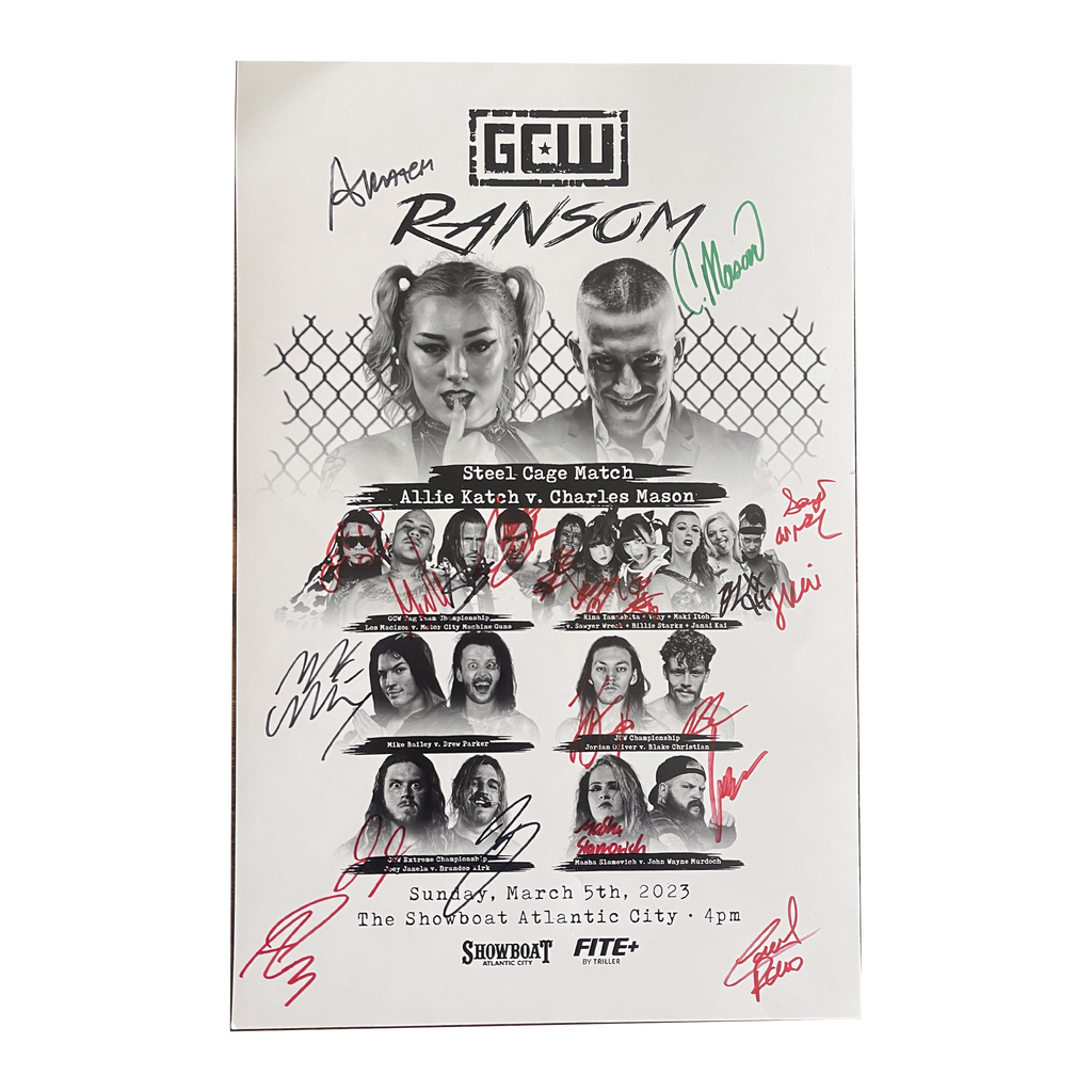 Wrestling Ransom Note Ransom Signed Event Poster – Game Changer Wrestling