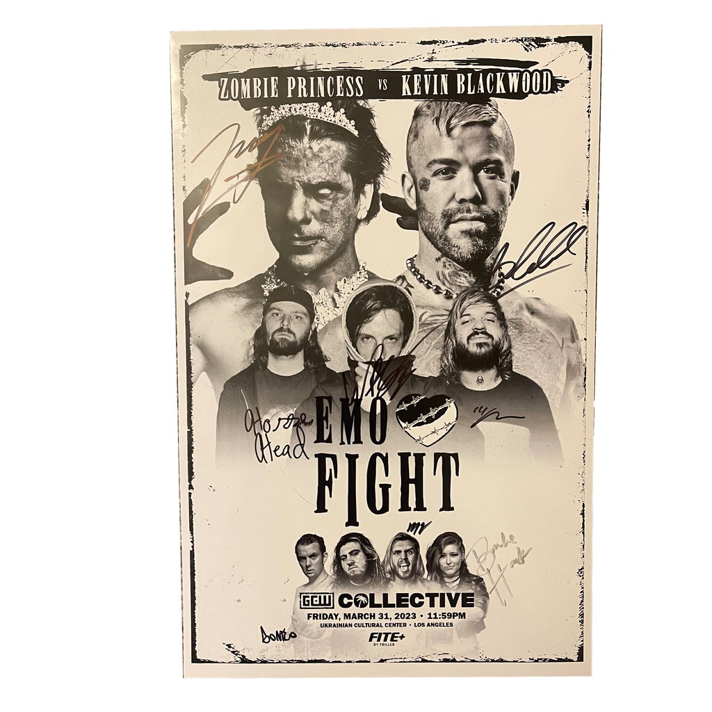Emo Fight Emo Fight Signed Event Poster – Game Changer Wrestling