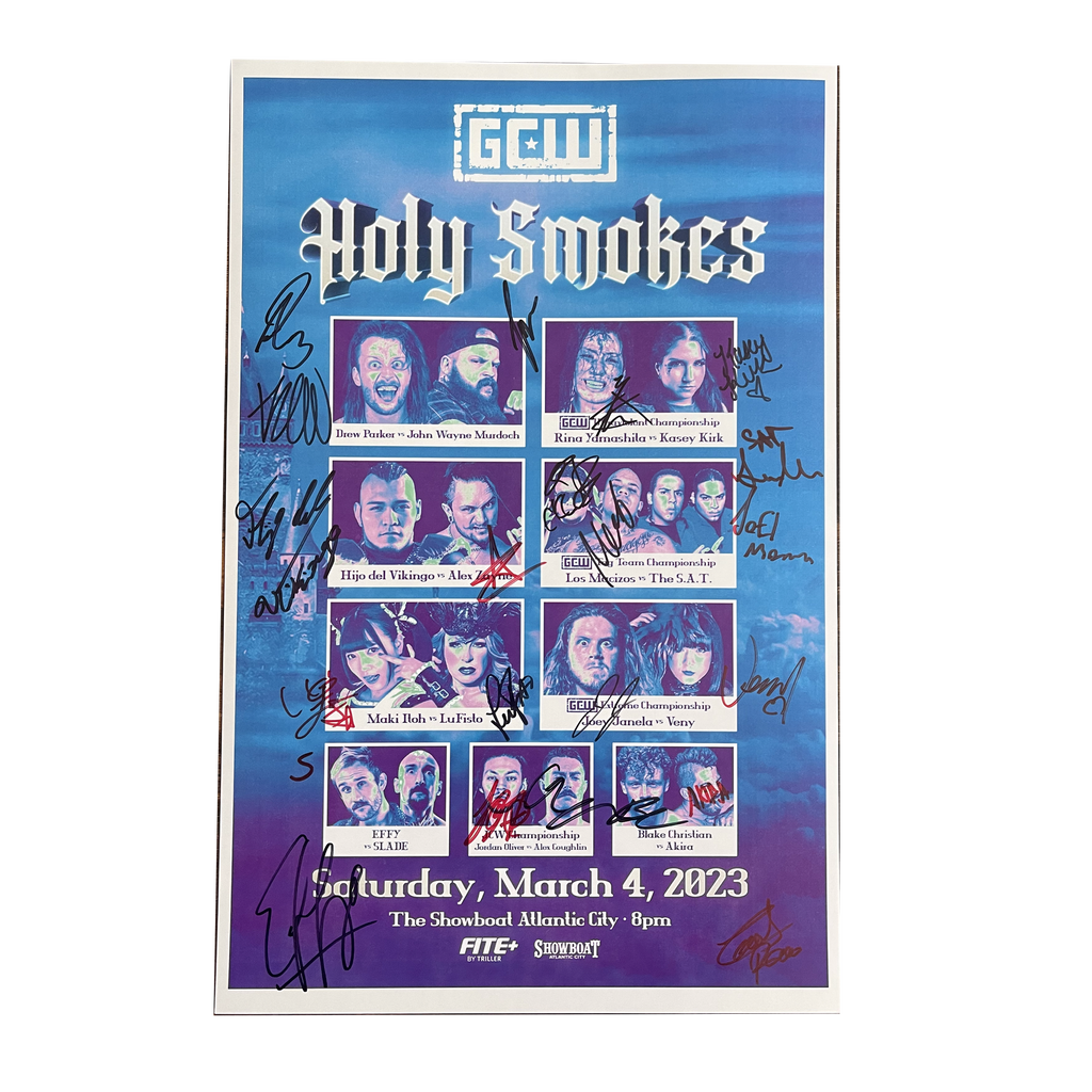 Holy Smokes Signed Event Poster Game Changer Wrestling