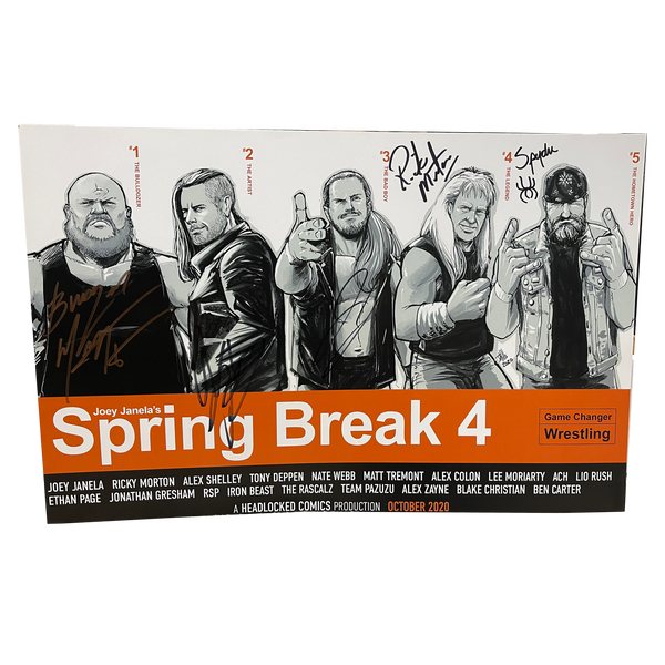 Joey Janela's Spring Break 4 Signed Event Poster