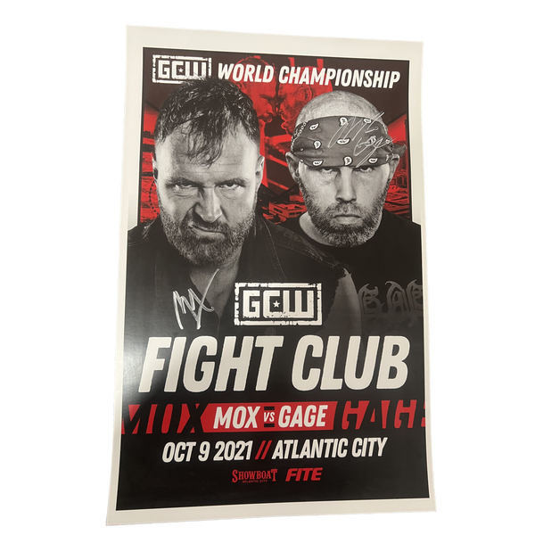 Fight Club Mox vs Gage Signed Event Poster