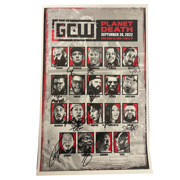 GCW Japan Planet Death Signed Event Poster