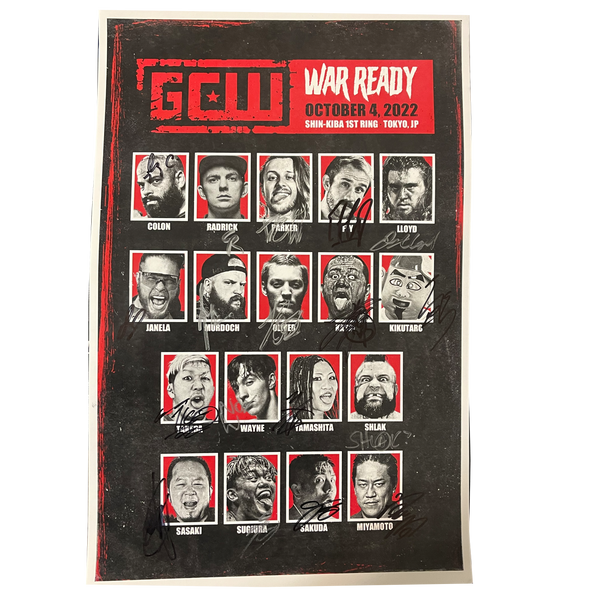 GCW Japan War Ready Signed Event Poster