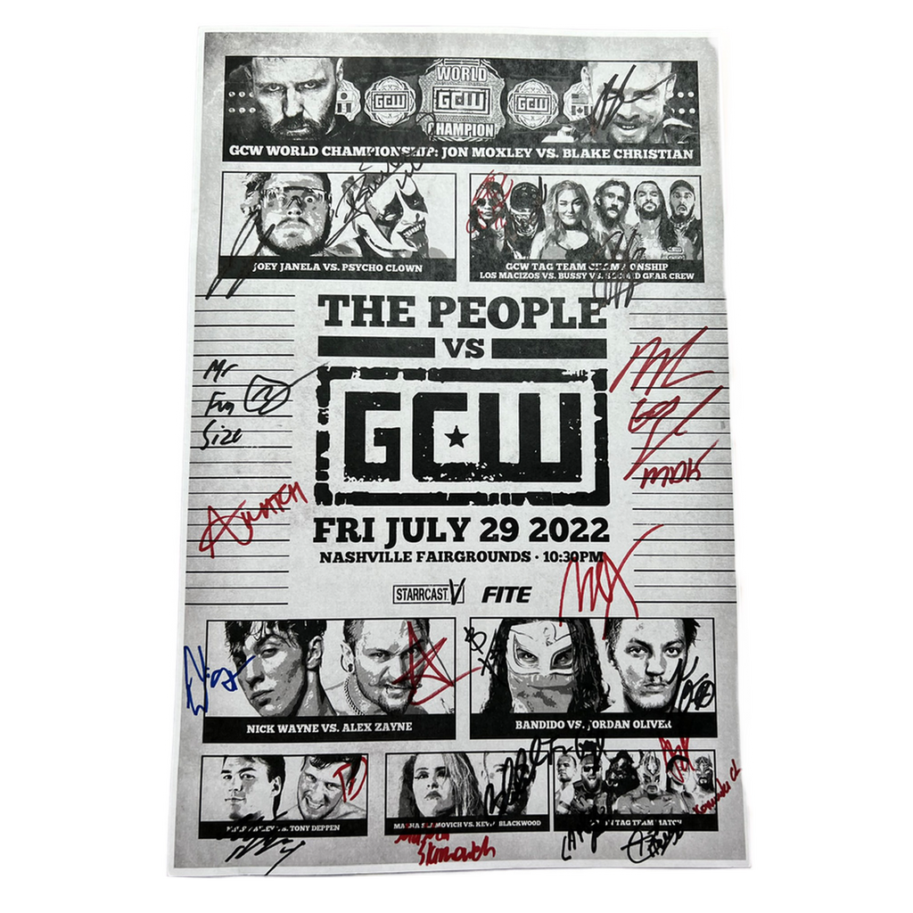 The People vs GCW Signed Poster – Game Changer Wrestling